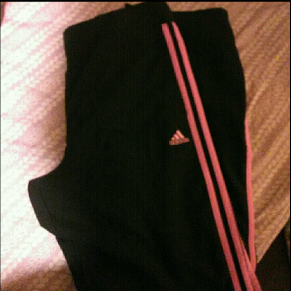 💓[ADIDAS] Black & Pink Track Pants💓